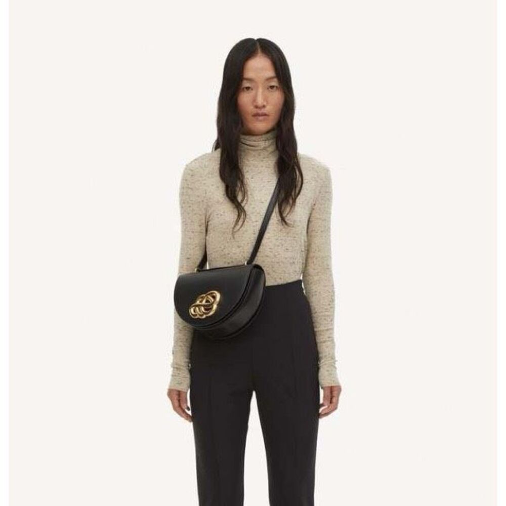 BY MALENE BIRGER Nilah Roll Neck Top Size L in Oyster Gray